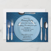 Blaue Abendessen-Party Einladung (Vorderseite)