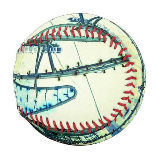 Blaue abgerundete Linien Baseball (Vorne Rechts)