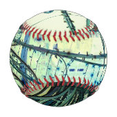 Blaue abgerundete Linien Baseball (Rückseite)