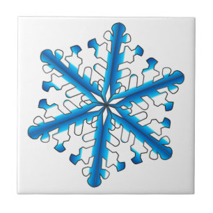 Blaue abgeschiedene Schneeflocke Fliese