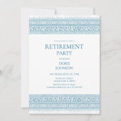 Blaue Abschiedsparty mit Steinelementen Einladung (Vorderseite)