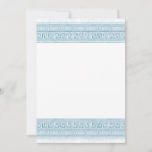 Blaue Abschiedsparty mit Steinelementen Einladung (Rückseite)