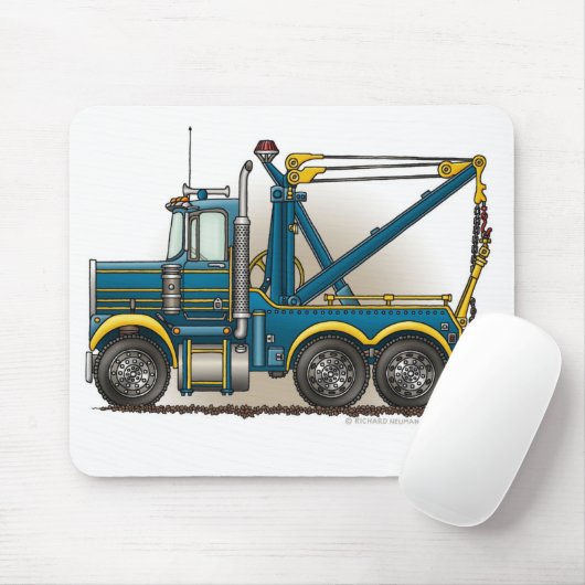Blaue Abschleppwagenwrecker-Mausunterlage Mousepad (Mit Mouse)