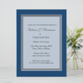 Blaue Abschluss-Ankündigung mit hoher Leistung Einladung (Stehend Vorderseite)