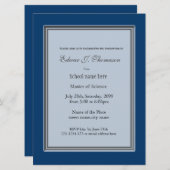 Blaue Abschluss-Ankündigung mit hoher Leistung Einladung (Vorne/Hinten)
