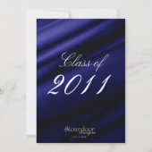 Blaue Abschluss-Einladung/Mitteilung der Seide-2 Einladung (Rückseite)