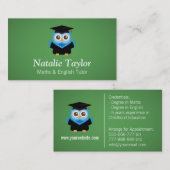 Blaue Abschluss-Eule, persönlicher Tutor oder Visitenkarte (Vorne/Hinten)