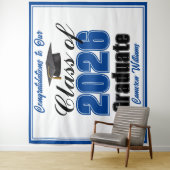 Blaue Abschlussfeier Custom-Abschlussfoto-Studio Wandteppich (Beispiel)