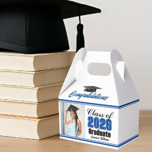 Blaue Abschlussfeier der Klasse 2026 Foto Geschenkschachtel