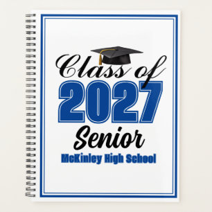 Blaue Abschlussklasse 2027 Senior Custom High Scho Planer