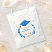 Blaue Abschlussmütze und Lorbeer-Abschlussfeier Geschenktütchen (Ausgeschnitten)