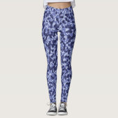 Blaue abstrakt getarnte Leggings (Vorderseite)