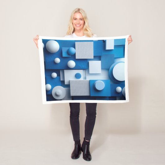 Blaue abstrakte 3D-geometrische Formen Decke (Beispiel)