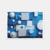 Blaue abstrakte 3D-geometrische Formen Decke (Vorderseite (Horizontal))