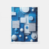 Blaue abstrakte 3D-geometrische Formen Decke (Vorderseite)