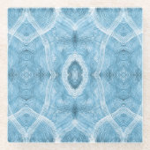 Blaue abstrakte Aquarell-Kunst Glasuntersetzer (Vorderseite)