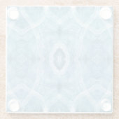 Blaue abstrakte Aquarell-Kunst Glasuntersetzer (Rückseite)