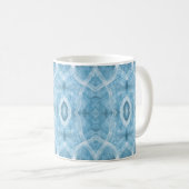 Blaue abstrakte Aquarell-Kunst Kaffeetasse (VorderseiteRechts)