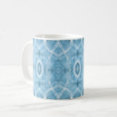 Blaue abstrakte Aquarell-Kunst Kaffeetasse (Vorderseite Links)