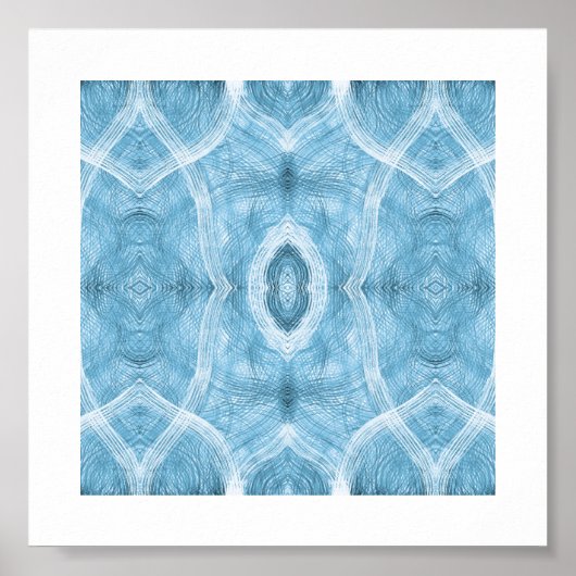 Blaue abstrakte Aquarell-Kunst Poster (Vorne)