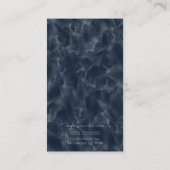 Blaue Abstrakte Aquarellfarbe Eleganter Chic Visitenkarte (Rückseite)