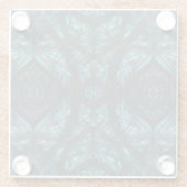 Blaue abstrakte Aquarellkunst Glasuntersetzer (Rückseite)