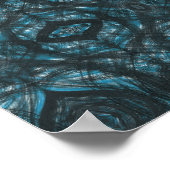 Blaue abstrakte Aquarellkunst Poster (Ecke)