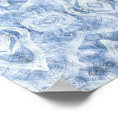 Blaue abstrakte Aquarellkunst Poster (Ecke)