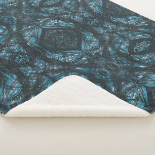 Blaue abstrakte Aquarellkunst Sherpadecke