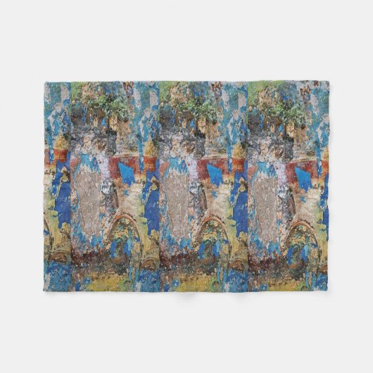 Blaue Abstrakte Blankette Fleecedecke (Vorderseite (Horizontal))