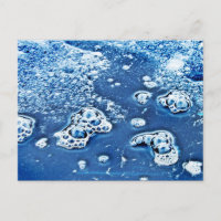 Blaue Abstrakte Blasen Wasser und Eis Postkarte