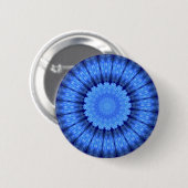 Blaue abstrakte Blume Button (Vorne & Hinten)