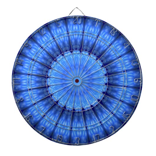 Blaue abstrakte Blume Dartscheibe (vorne)