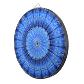 Blaue abstrakte Blume Dartscheibe (Vorderseite rechts)