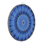 Blaue abstrakte Blume Dartscheibe (Vorderseite Links)