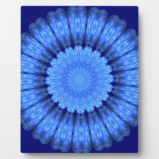 Blaue abstrakte Blume Fotoplatte (Vorderseite)