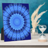 Blaue abstrakte Blume Fotoplatte (Seite)