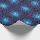 Blaue Abstrakte Blume Geschenk Wrap Geschenkpapier (Ecke)