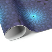 Blaue Abstrakte Blume Geschenk Wrap Geschenkpapier (Rolleneckpunkt)