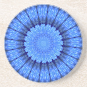 Blaue abstrakte Blume Getränkeuntersetzer