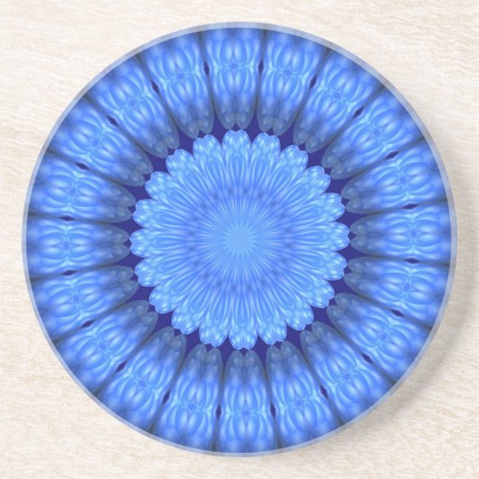 Blaue abstrakte Blume Getränkeuntersetzer (Vorne)