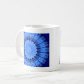 Blaue abstrakte Blume Kaffeetasse (Vorderseite Links)