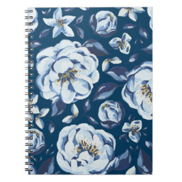 Blaue Abstrakte Blume | Notebook-Journal Notizblock