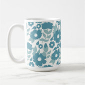 Blaue abstrakte Blumenverpackung Kaffeetasse (Links)
