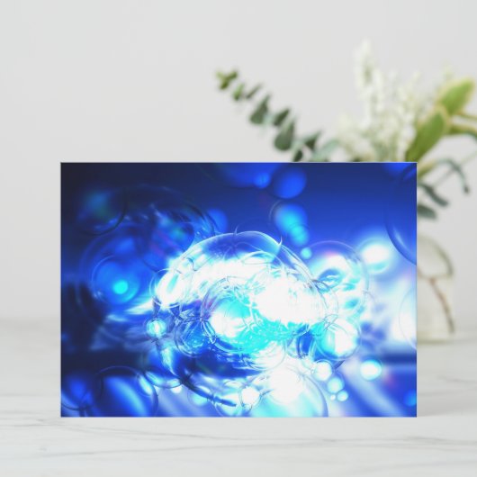 Blaue Abstrakte Einladung (Stehend Vorderseite)