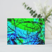 Blaue abstrakte Einladung, abstrakt aus Gerecycelt Einladung (Stehend Vorderseite)