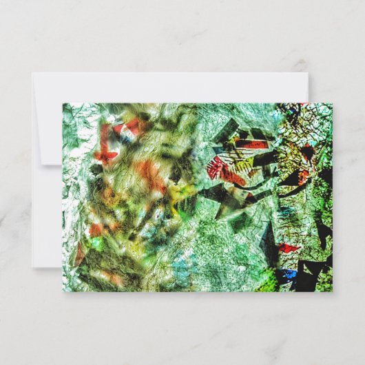 Blaue abstrakte Einladung, abstrakt aus Gerecycelt Einladung (Vorderseite)