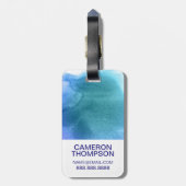 Blaue Abstrakte Farbe | Füge Deinen Namen hinzu Gepäckanhänger (Rückseite vertikal)
