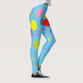 Blaue Abstrakte Farben Kunst, Dichtung und Musik Leggings (Rechts)