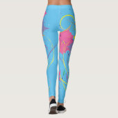 Blaue Abstrakte Farben Kunst, Dichtung und Musik Leggings (Rückseite)